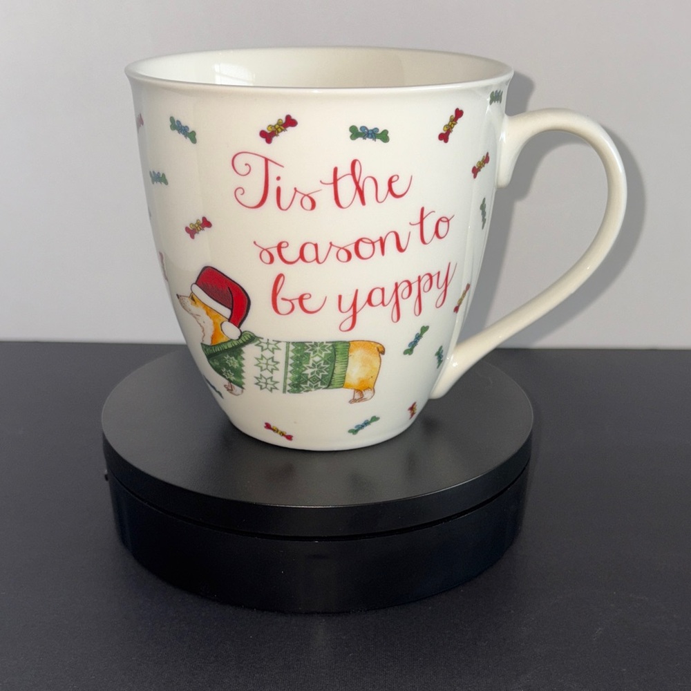 Milly Green Christmas Corgi Mug “Tis the season to be yappy”